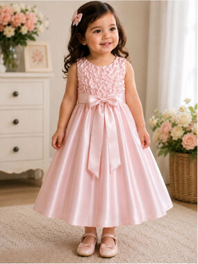 NEW Sugar Plum Boutique Pink Satin Party Dress Toddler Size 2T NWT
